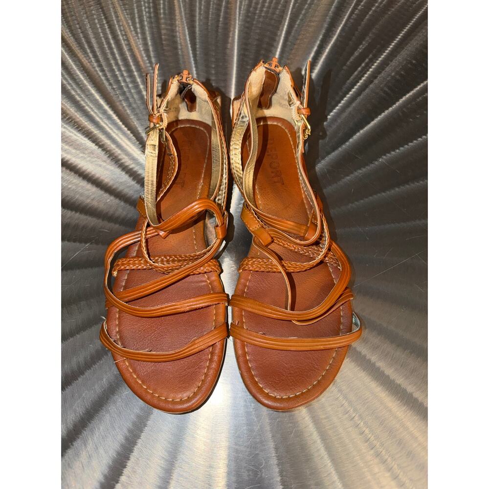Report Women's Georgya Cognac Gladiator Strappy Women’s Sandals - Size: 8.5
